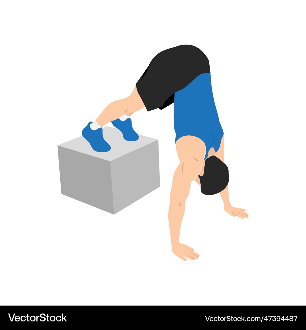 Man doing box pike holds exercise push up Man doing box pike holds exercise push up vector image
