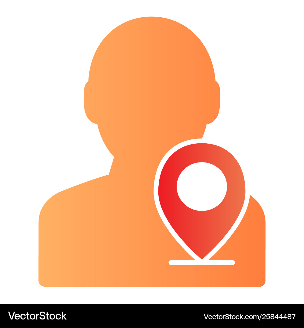 Map pointer with man flat icon person location vector image