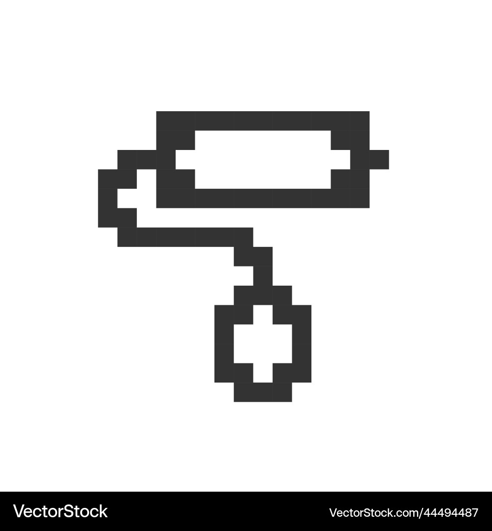 Paint roller tool pixelated ui icon Paint roller tool pixelated ui icon vector image