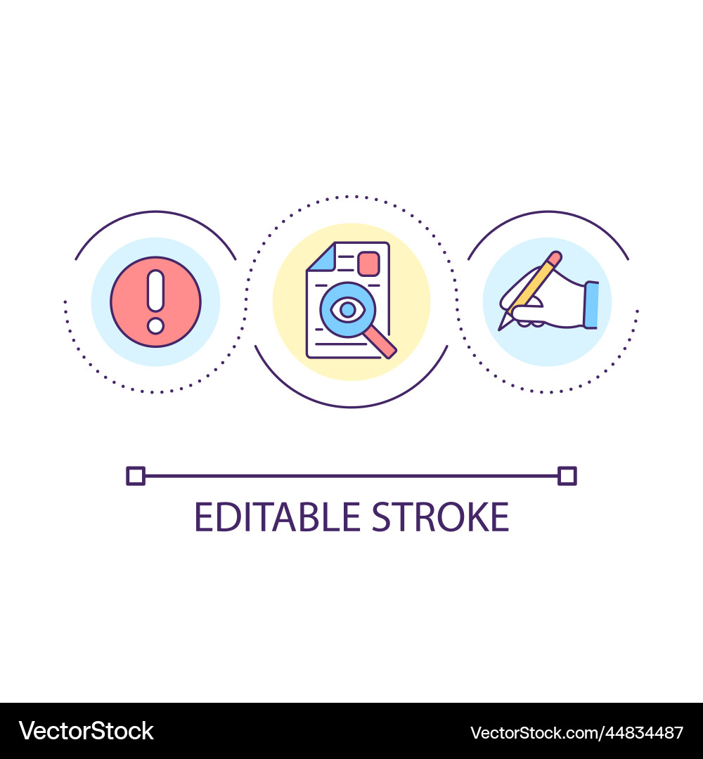 Proofreading loop concept icon Proofreading loop concept icon vector image