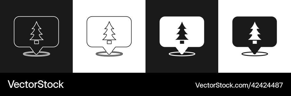 Set location of the forest on a map icon isolated Set location of the forest on a map icon isolated Vector Image