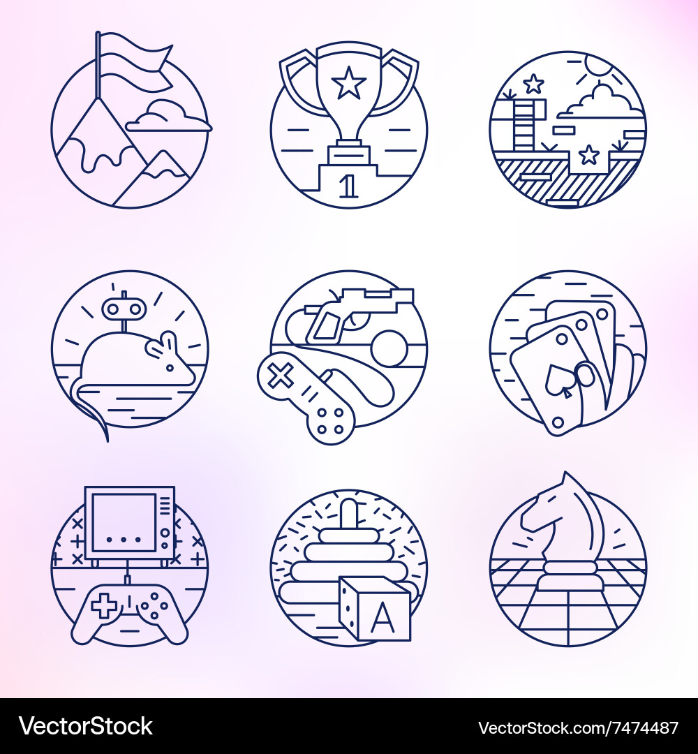 Set of icons in modern linear style Vector Image