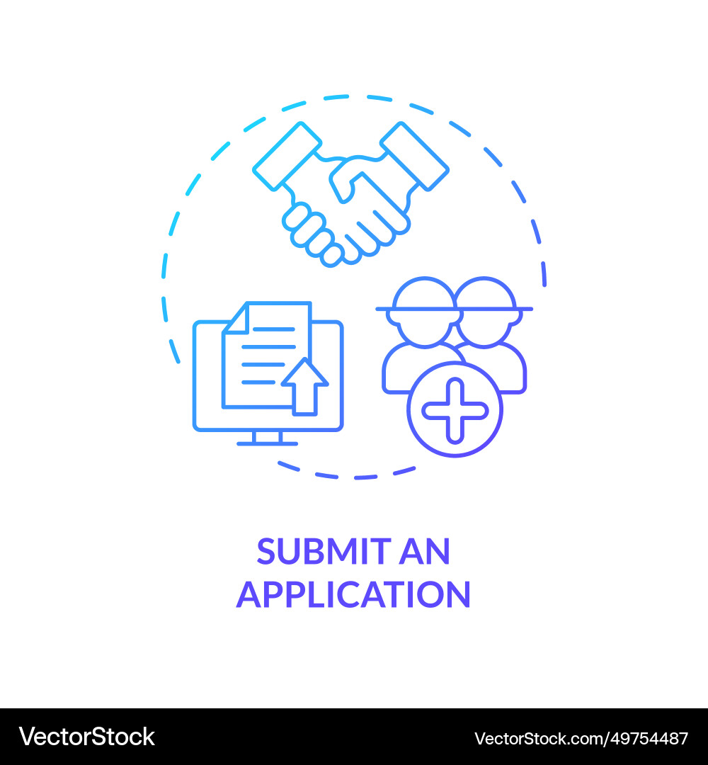 Thin line gradient submit an application icon Thin line gradient submit an application icon Vector Image