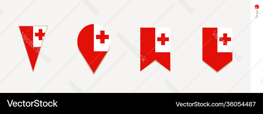 Tonga flag in vertical design Vector Image