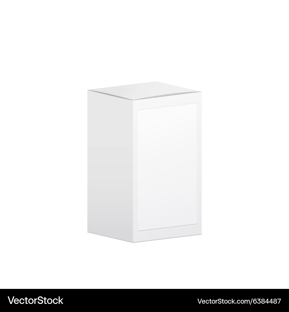 White box with empty label 3d object Vector Image