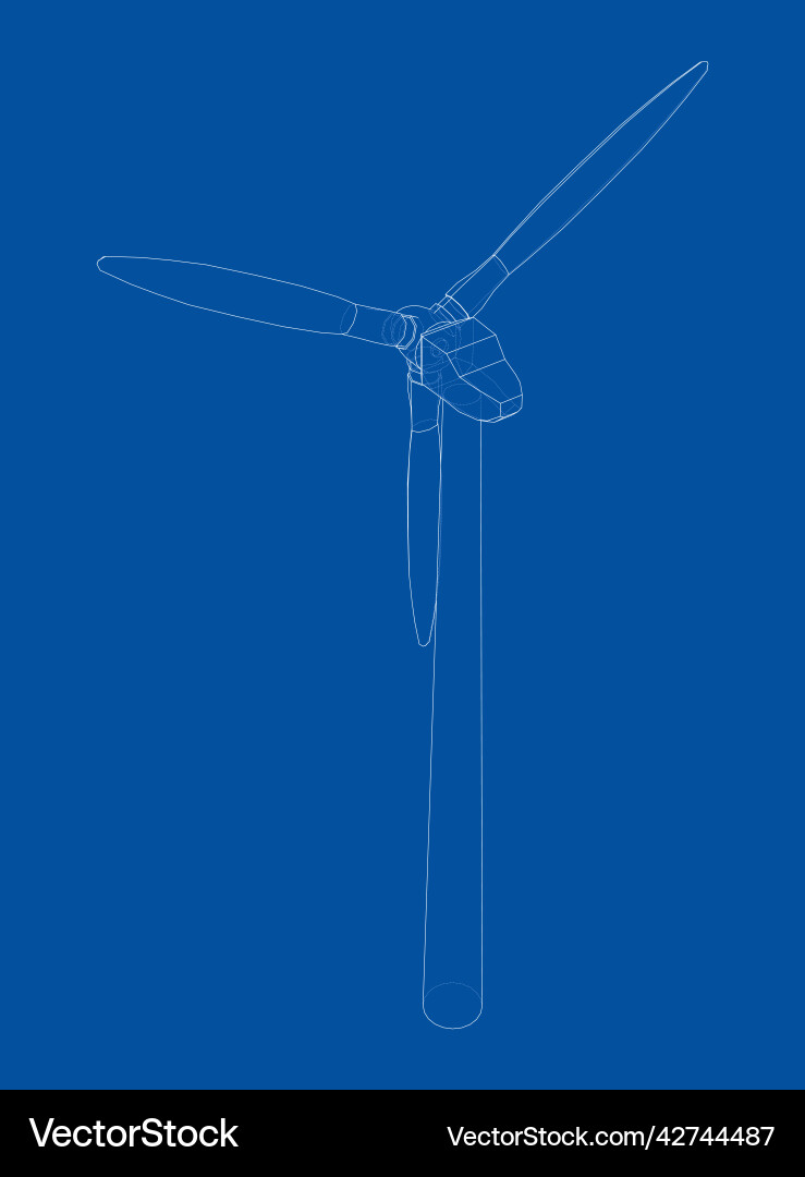 Wind turbine rendering of 3d Vector Image
