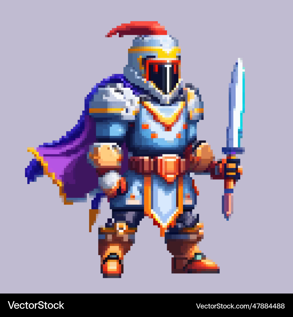 8-bit Robot Pixel Character vector image