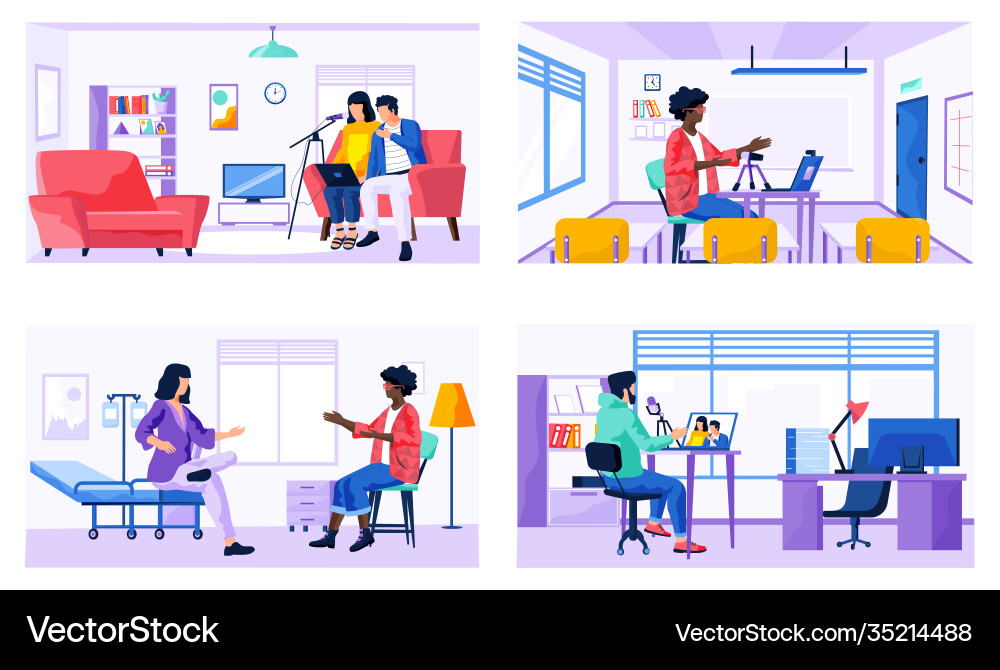 A set on topic working A set on topic working vector image
