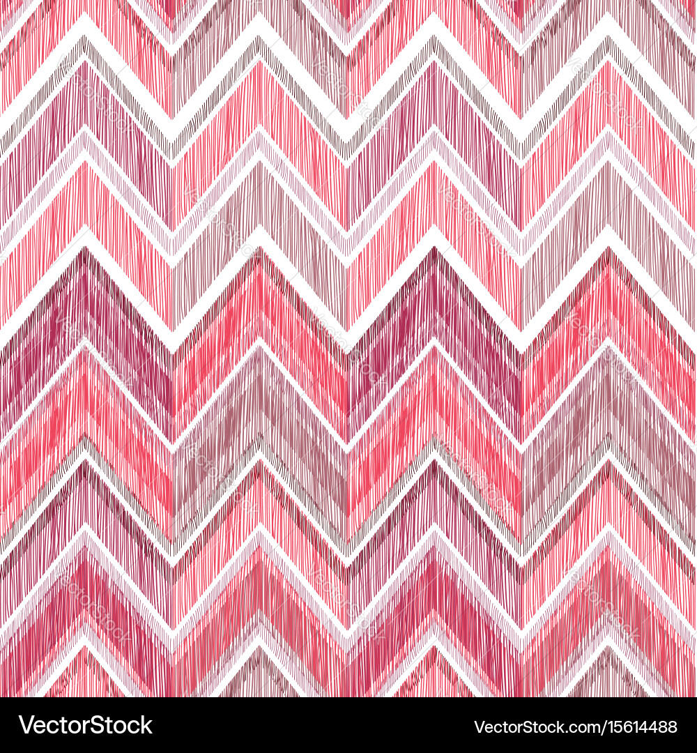Abstract zig zag geometric tiled pattern fabric Vector Image