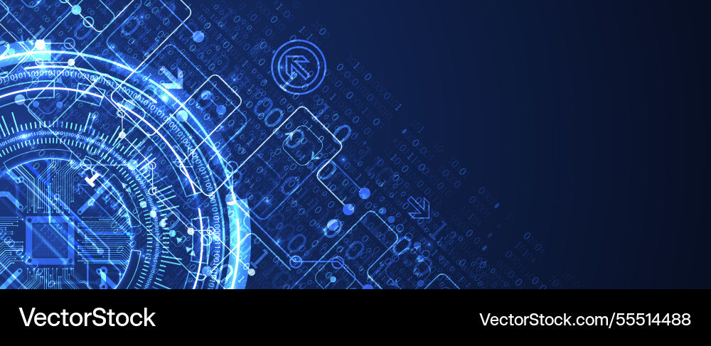 Abstraction on the theme of tech circles Abstraction on the theme of tech circles Vector Image