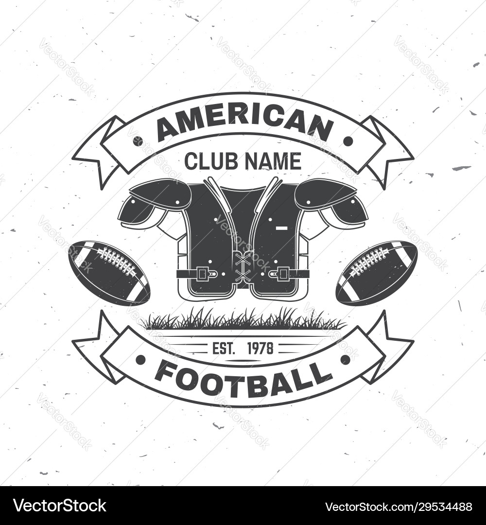 American football or rugby club badge American football or rugby club badge Vector Image