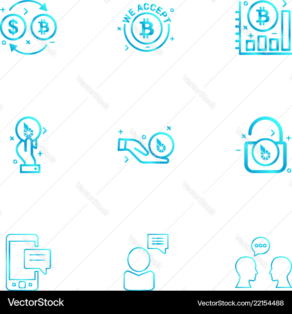 Bit coin crypto currency graph chart lock Vector Image