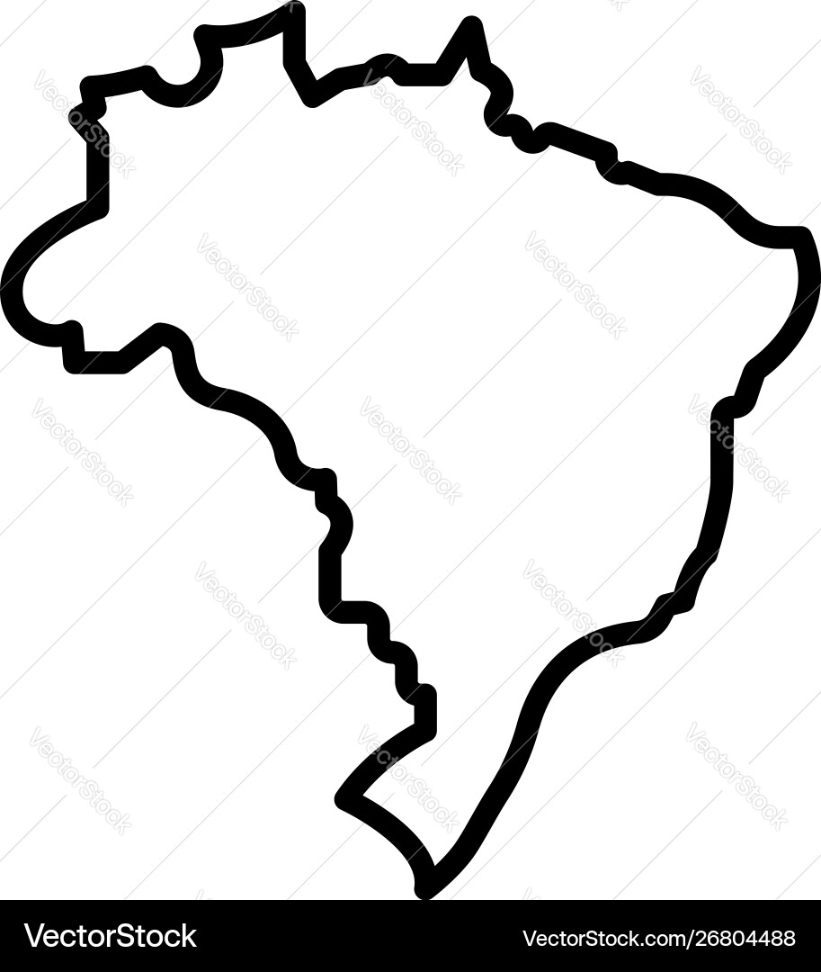 Brazil map icon outline style Brazil map icon outline style vector image