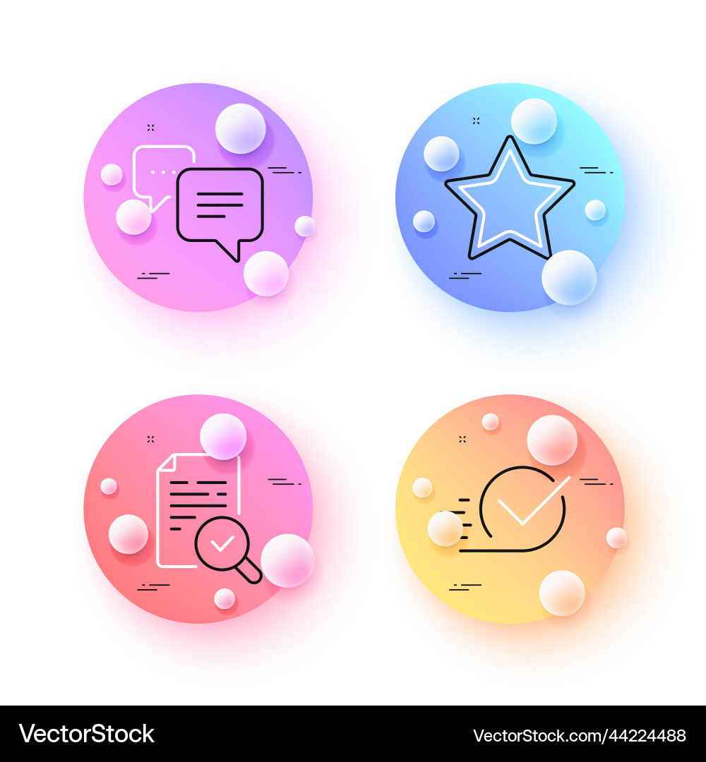Checkbox inspect and star minimal line icons Checkbox inspect and star minimal line icons vector image