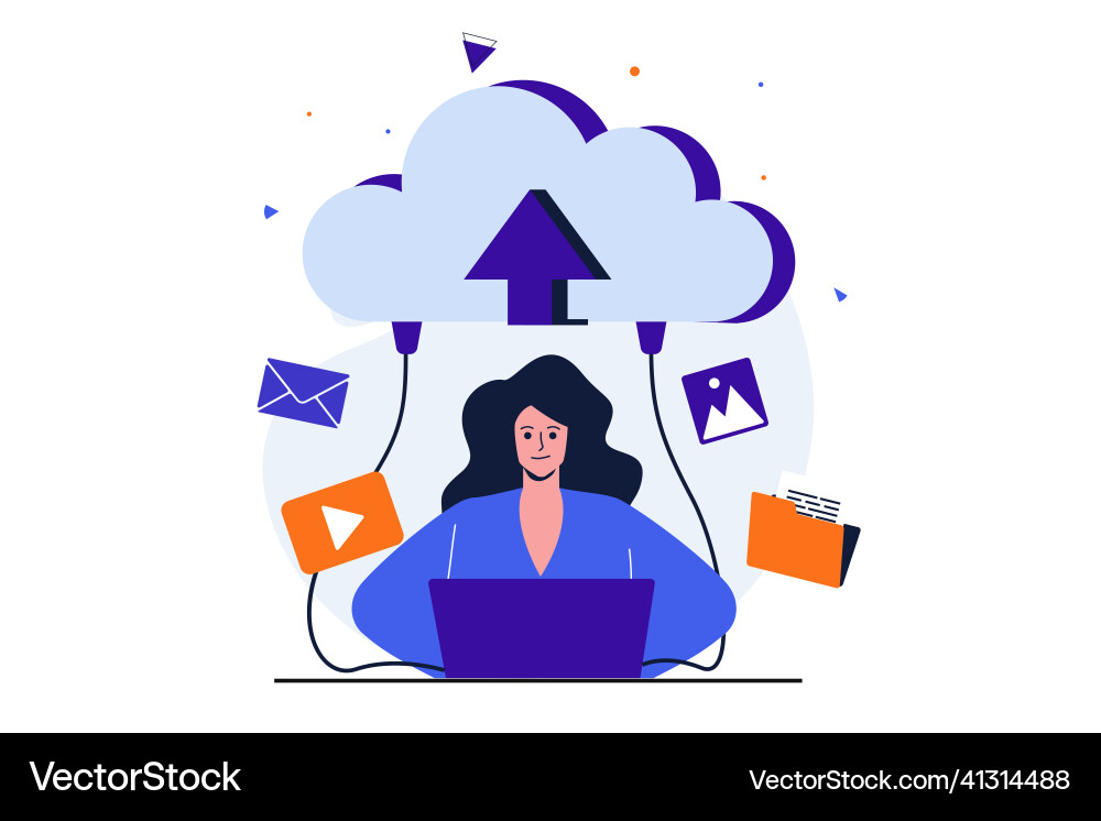 Cloud computing modern flat concept for web banner Cloud computing modern flat concept for web banner vector image