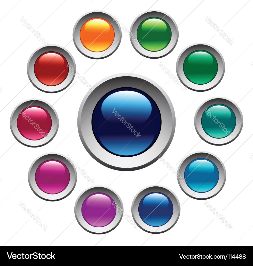 Colorful Button Collection Vector Image