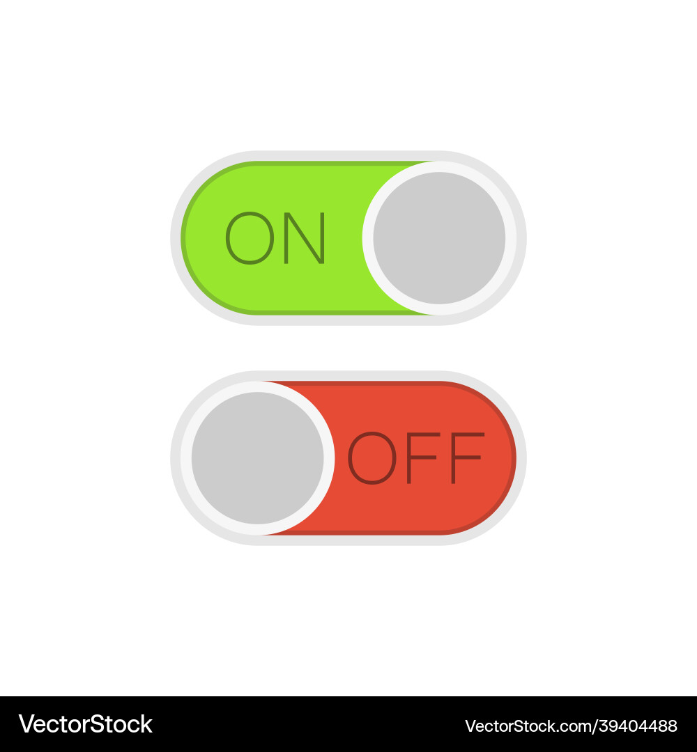 Colorful toggle switch button Vector Image