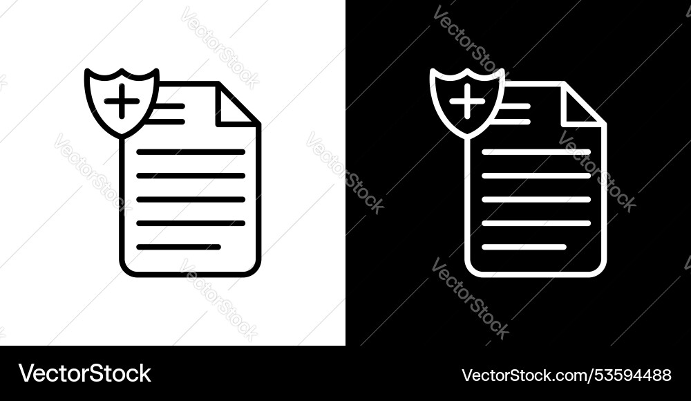 Contract coverage thin line icon set vector image