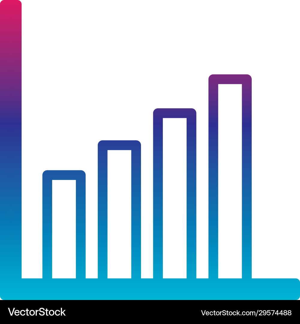 Isolated workflow bars gradient line style icon vector image