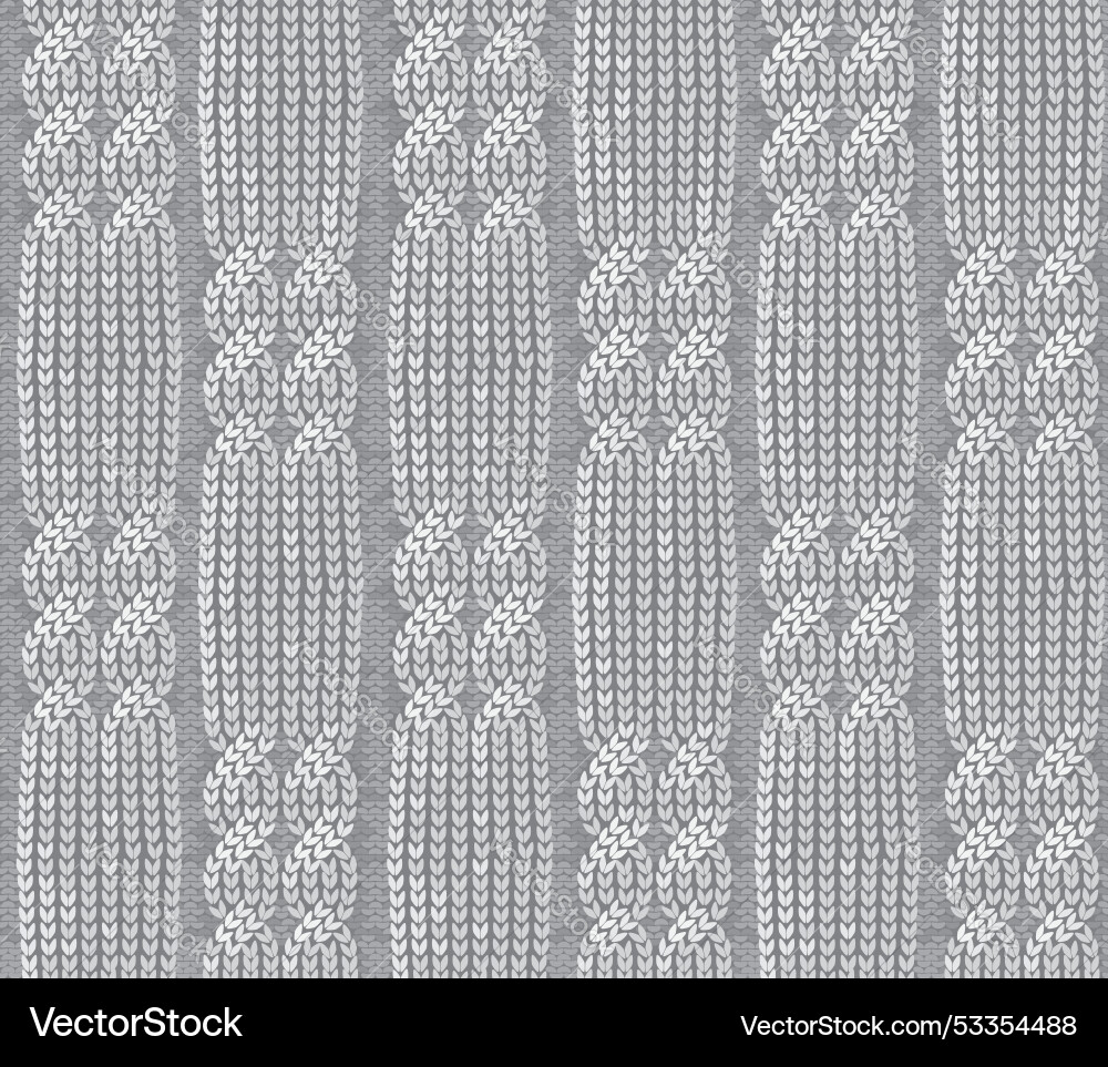 Knitting texture of double braids seamless pattern Knitting texture of double braids seamless pattern vector image
