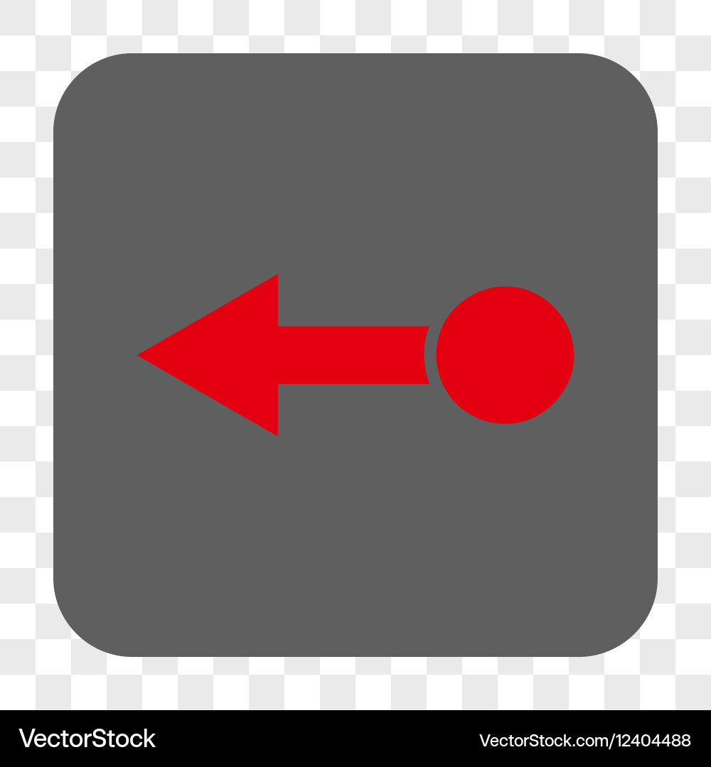 Pull left rounded square button vector image