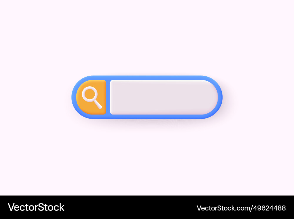 Search bar design element for ui 3d Search bar design element for ui 3d Vector Image