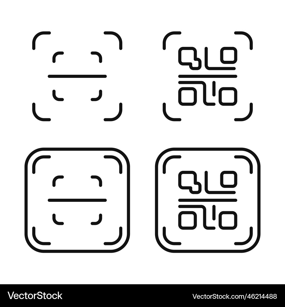 Set of qr code scanner icon design vector image