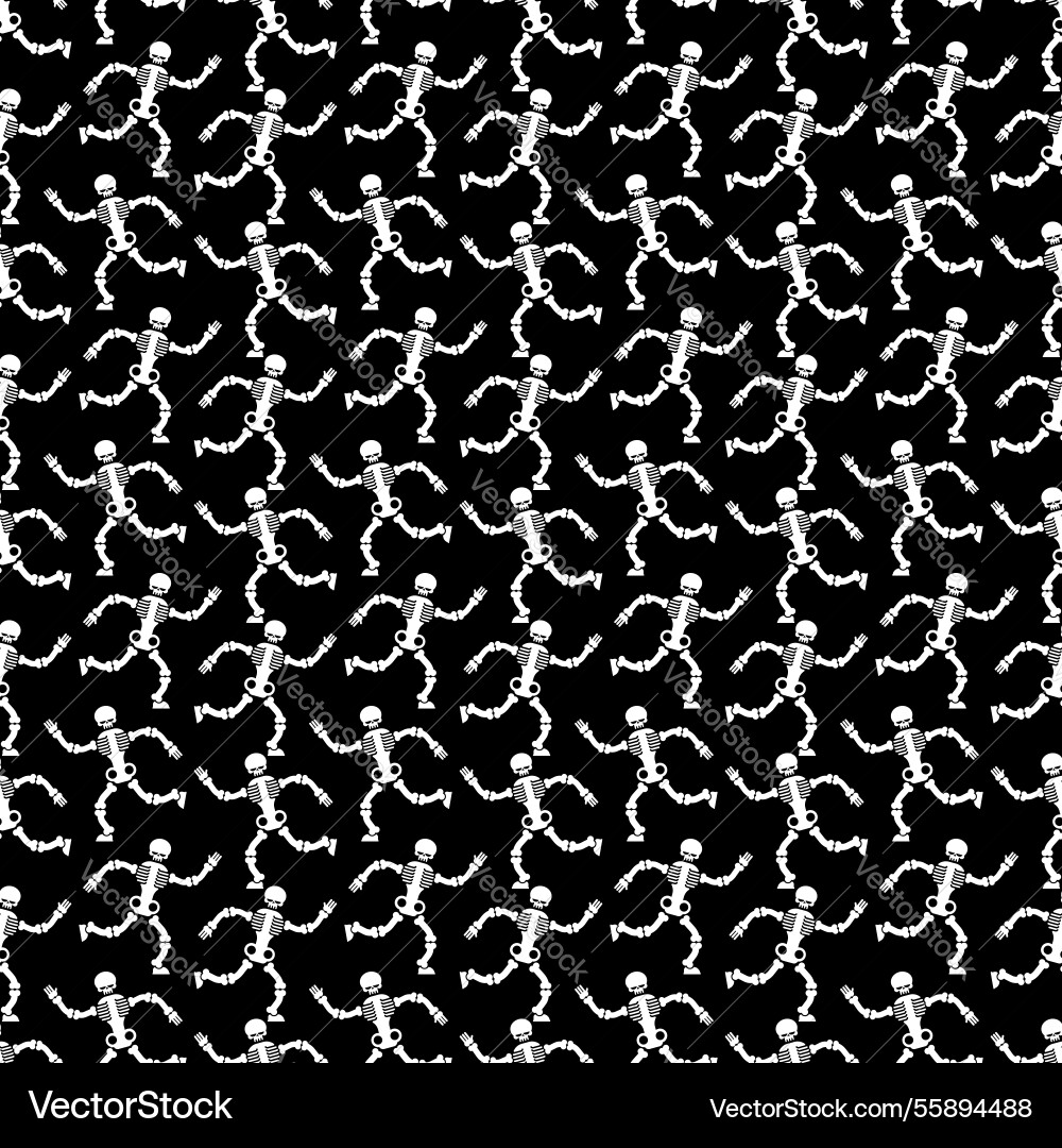 Skeleton pattern seamless run background Skeleton pattern seamless run background vector image