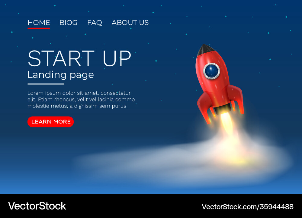 Start up idea landing page screen development Start up idea landing page screen development vector image