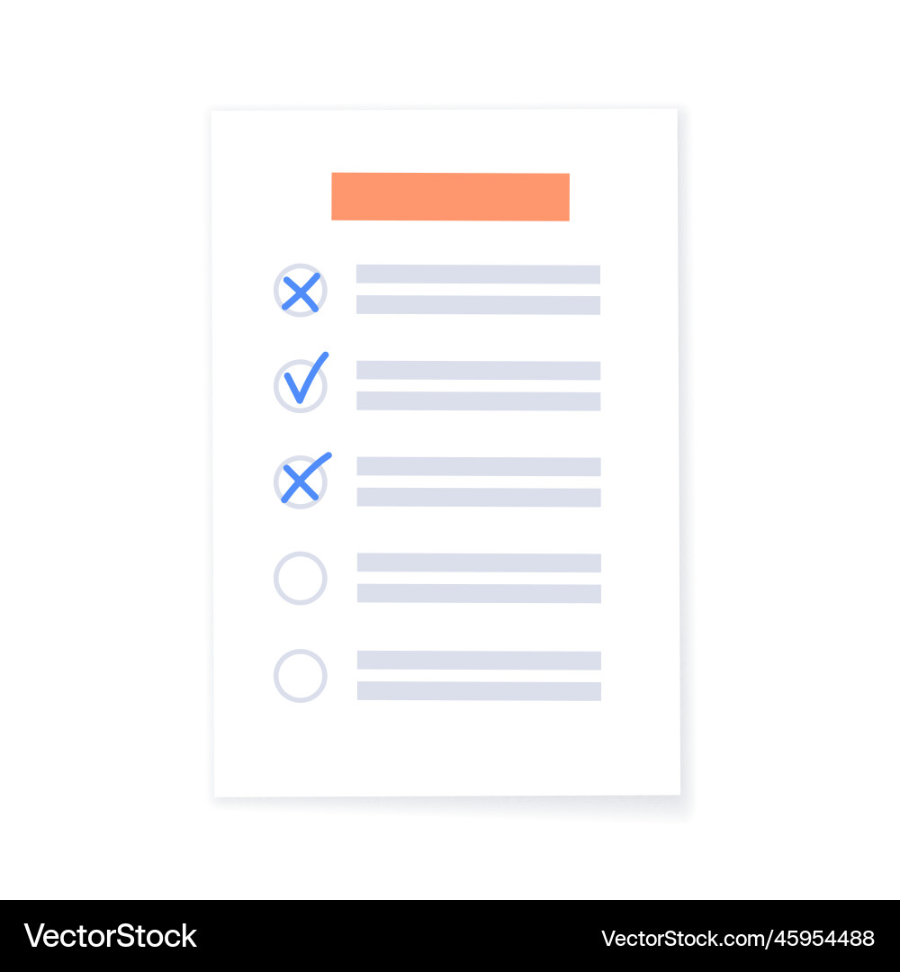 Survey form document Survey form document vector image