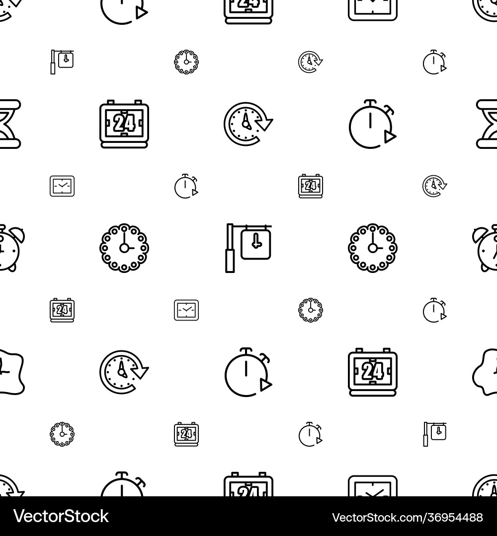 Timer icons pattern seamless white background vector image