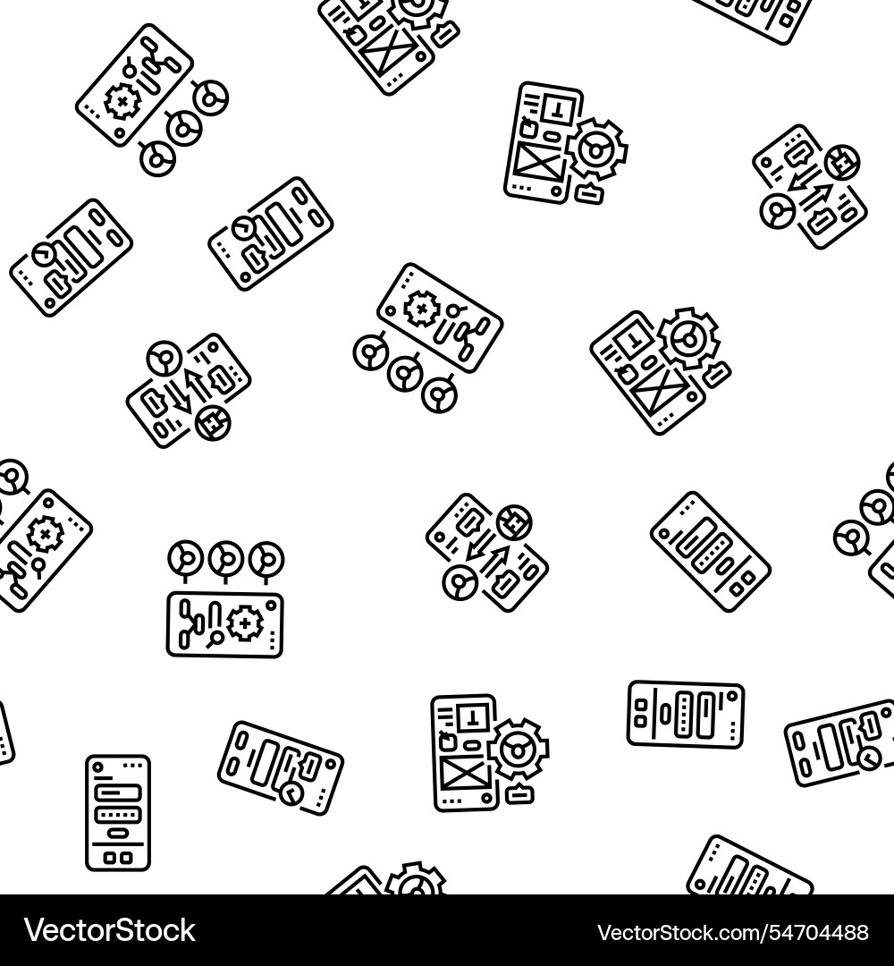 Ui ux digital develop code app seamless pattern Ui ux digital develop code app seamless pattern vector image