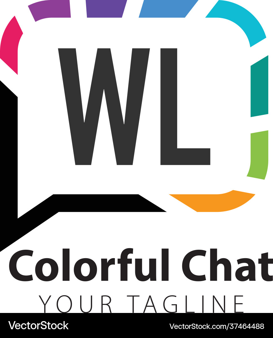 Ursprünglicher Buchstabe wl bunte chat kreative logo Ursprünglicher Buchstabe wl bunte chat kreative logo vektorbild