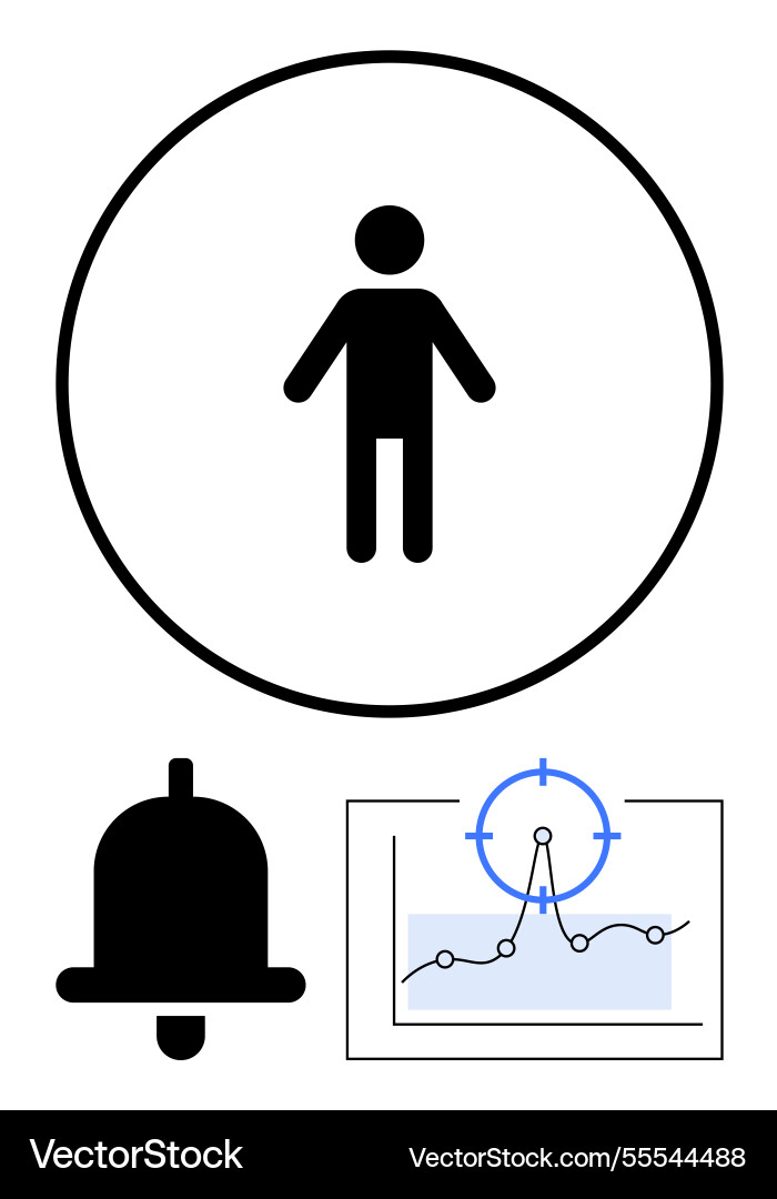 User management with notifications and data Vector Image