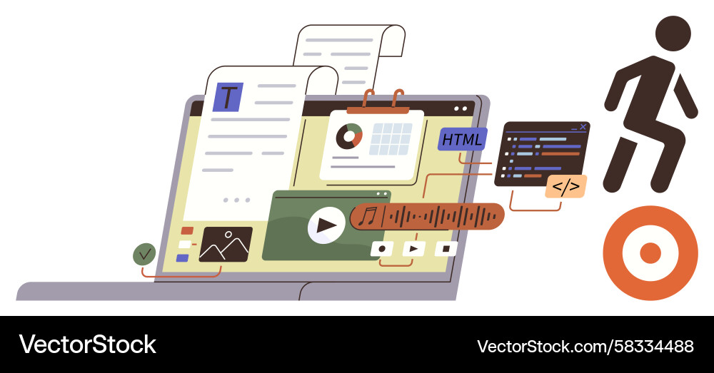 Web Development & Digital Strategy Vector Image