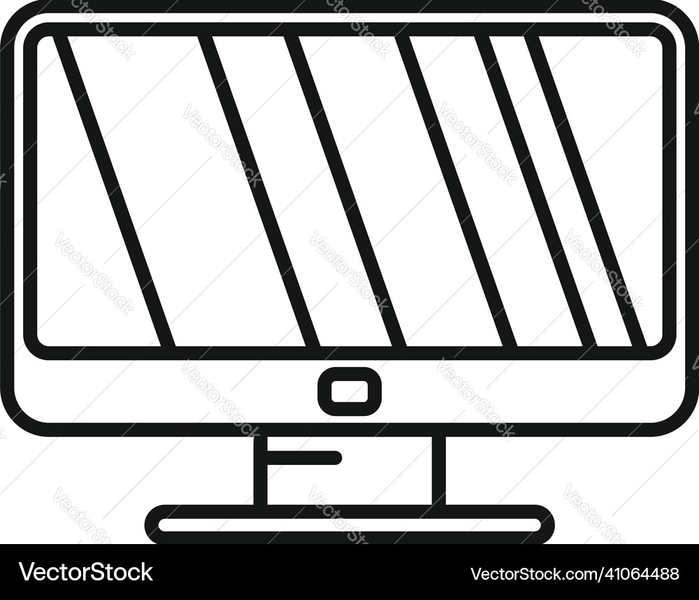 Web monitor icon outline screen computer Web monitor icon outline screen computer vector image