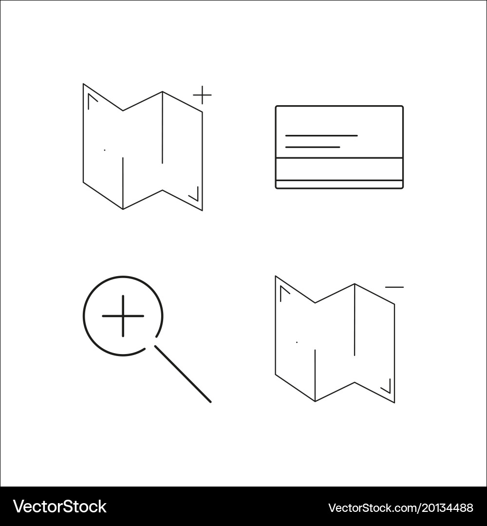 Web simple linear icon setsimple outline icons vector image