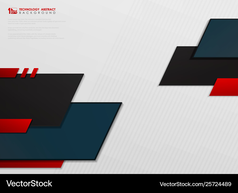 Abstract gradient blue and red tech template Abstract gradient blue and red tech template vector image