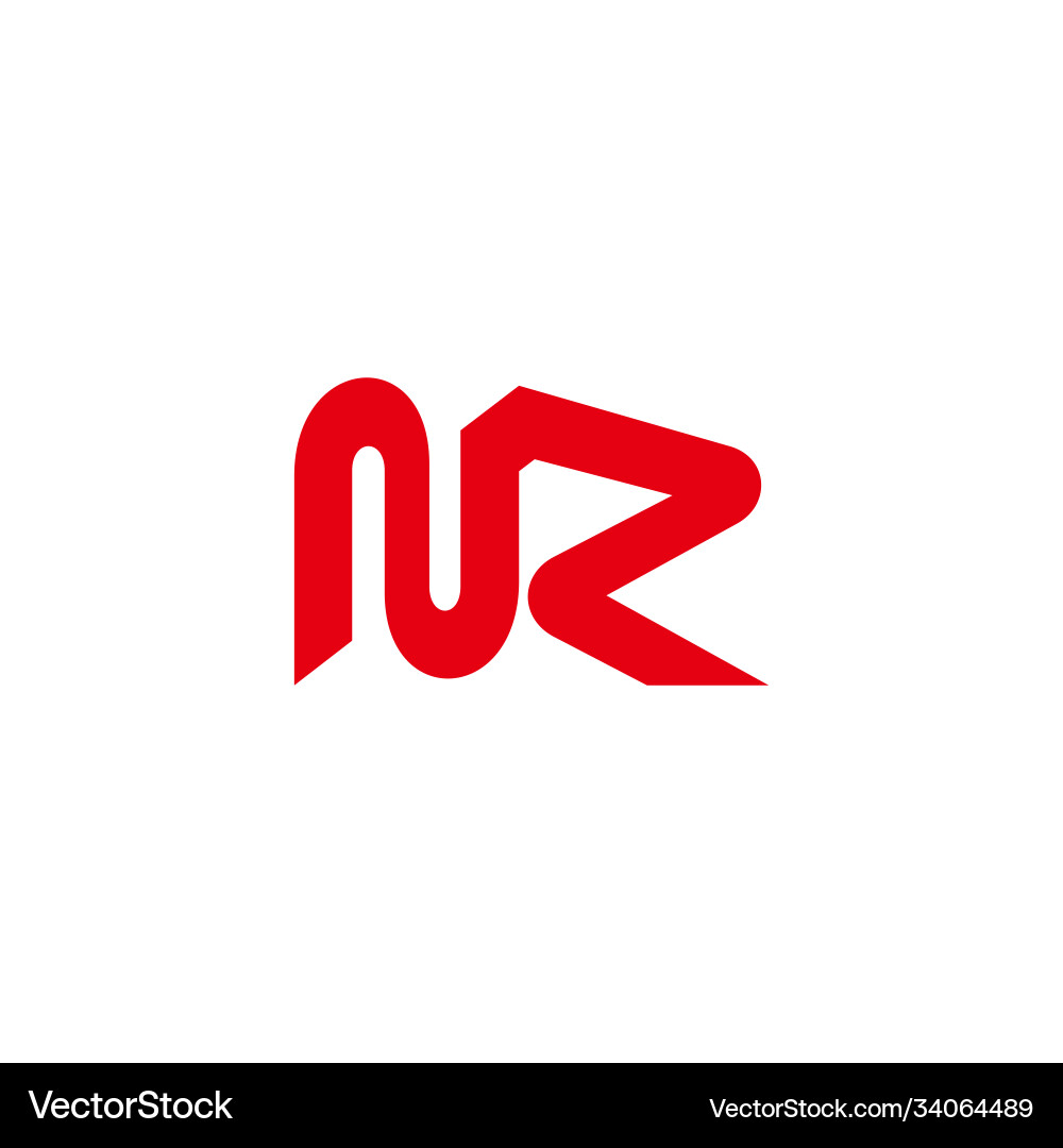 Abstract letter nr triangle simple linked Vector Image