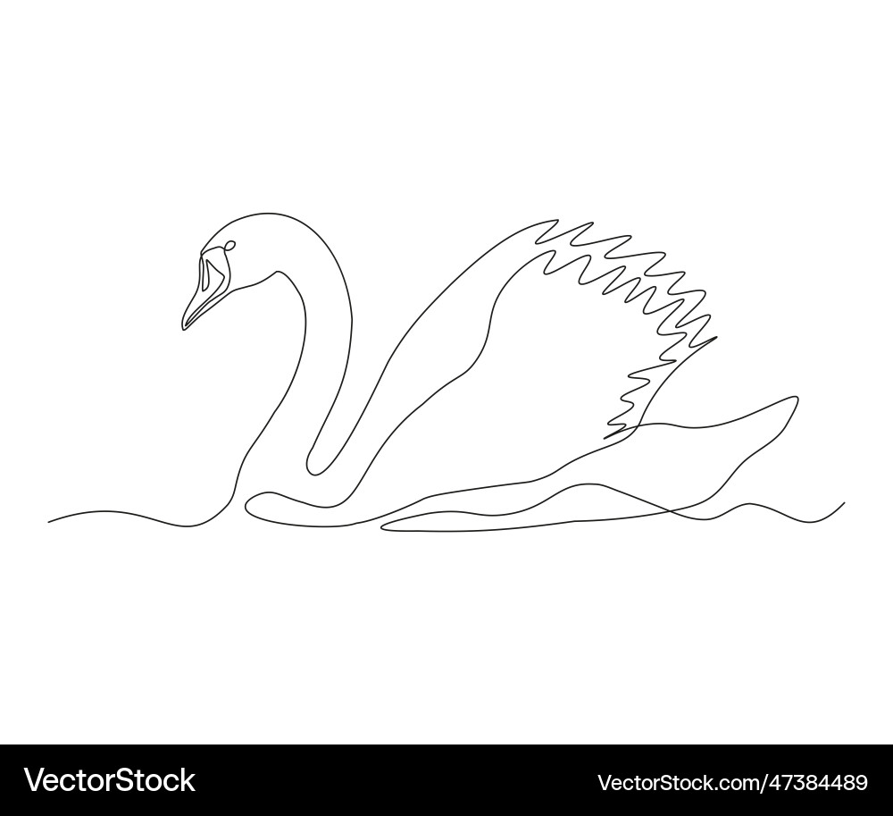 Abstract swan bird continuous one line drawing Abstract swan bird continuous one line drawing vector image
