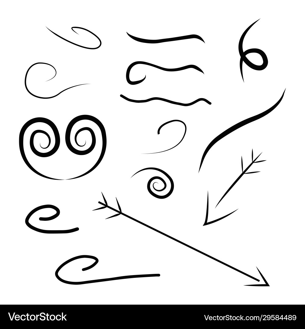 Arrow spiral and lines a curve shape Vector Image