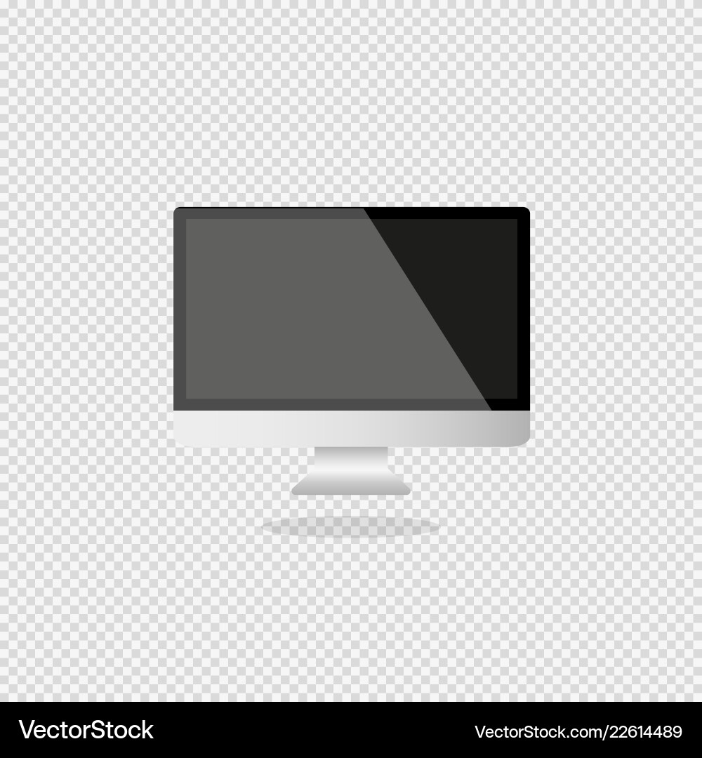 Computer with a dark display on gray background Computer with a dark display on gray background Vector Image