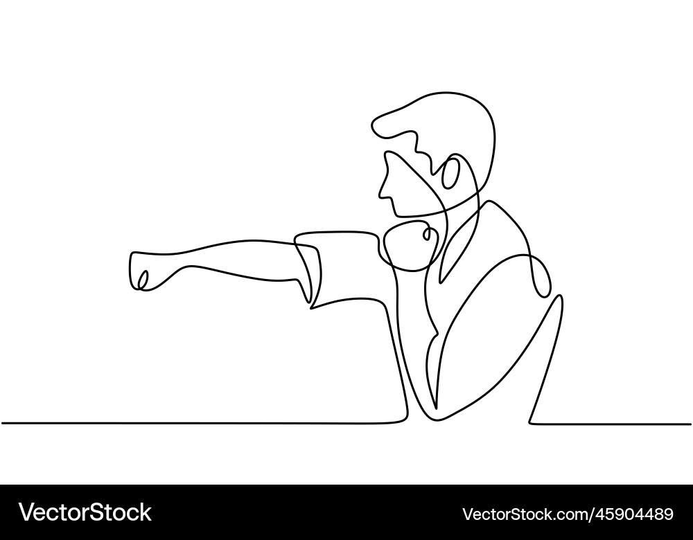 Continuous single line men doing movements Continuous single line men doing movements vector image