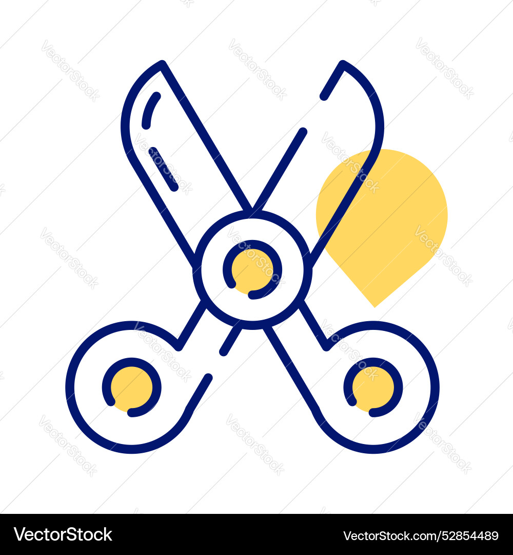 Creatively designed icon of scissors in trendy Vector Image