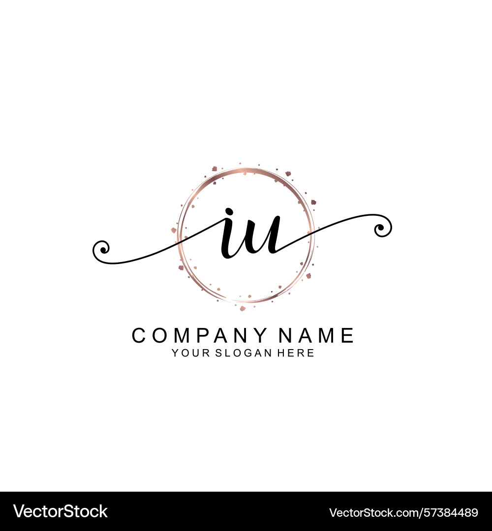 Elegant iu initial logo collection with modern Vector Image