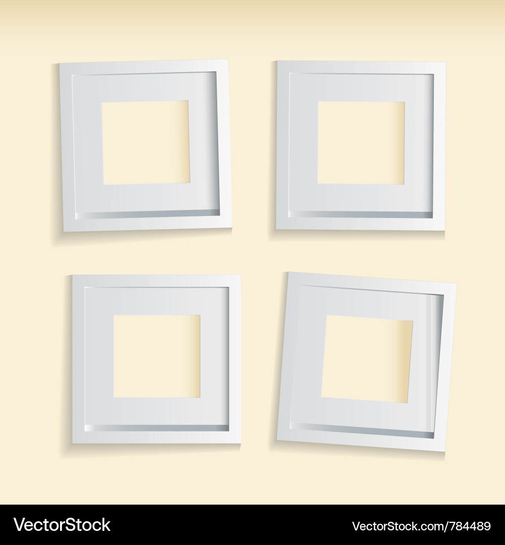 Four modern clean picture frames Royalty Free Vector Image