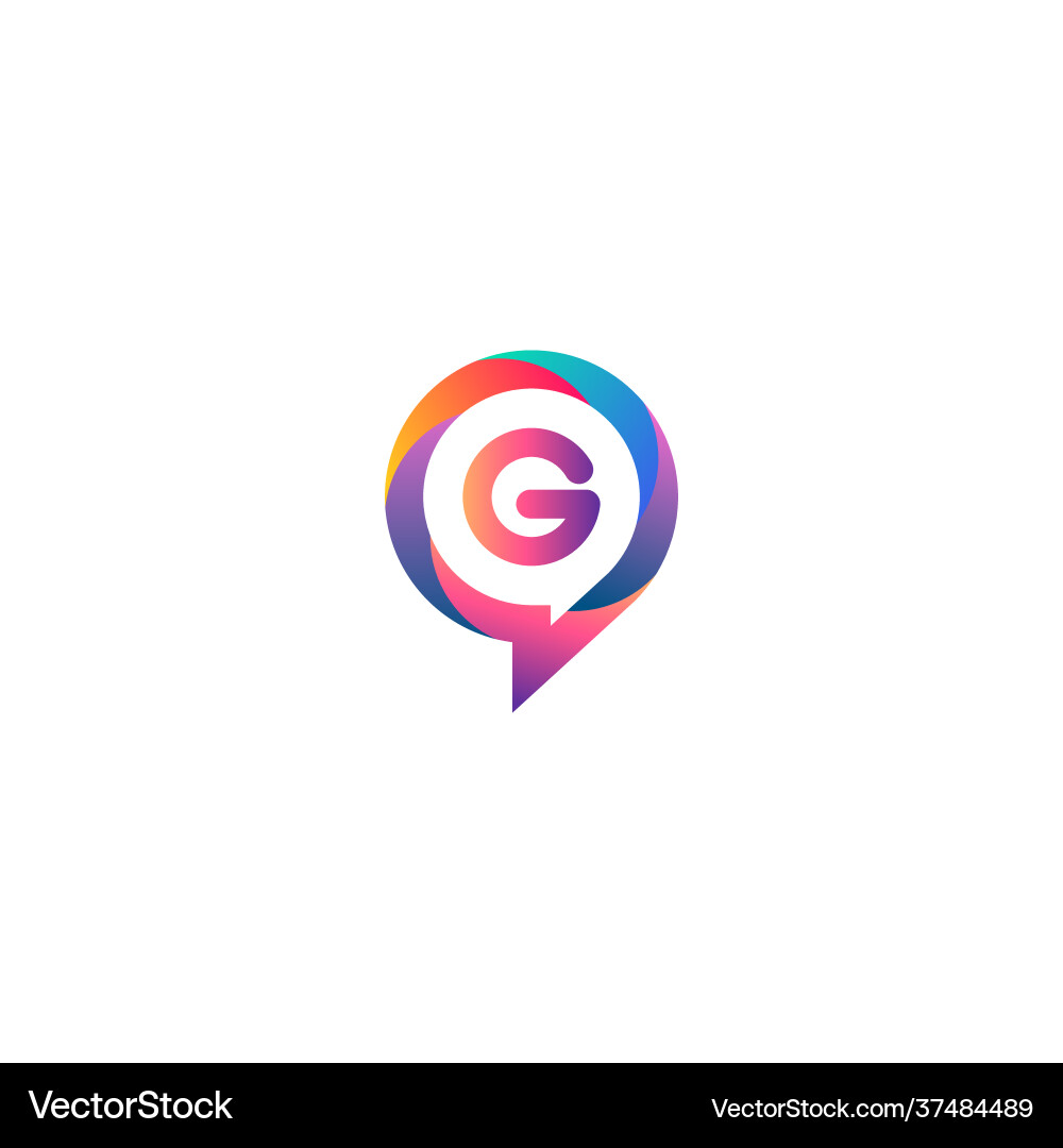 G Buchstabe bunt auf Kreis-Chat-Logo G Buchstabe bunt auf Kreis-Chat-Logo vektorbild