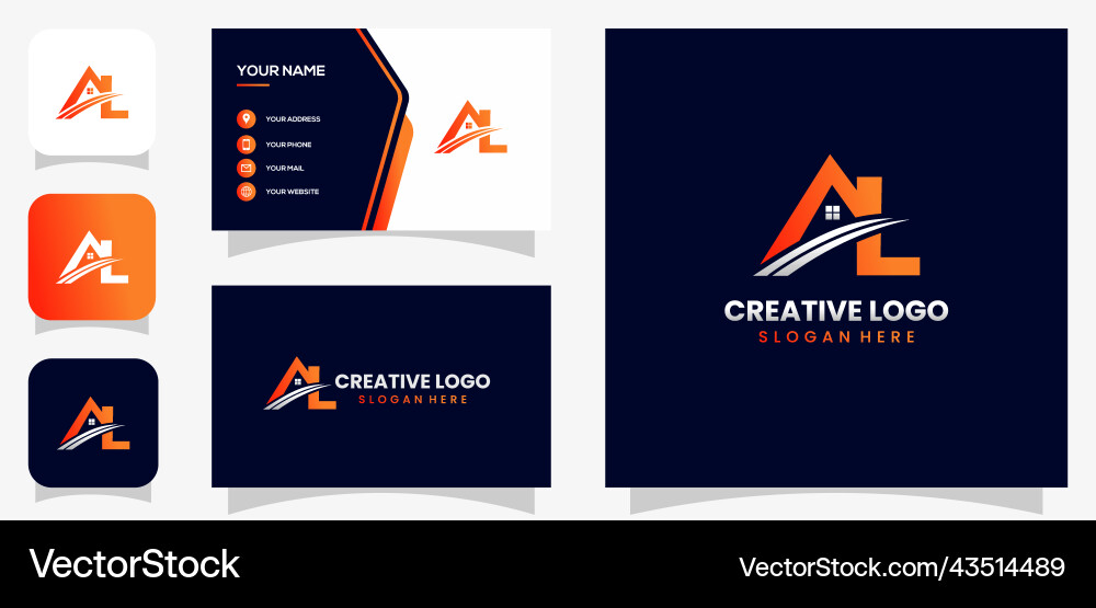 Graphics from initial a and l with logo Graphics from initial a and l with logo vector image