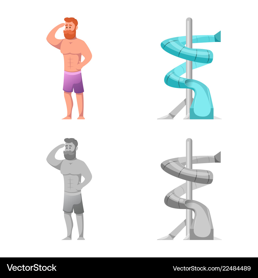 Isolated object of pool and swimming icon vector image