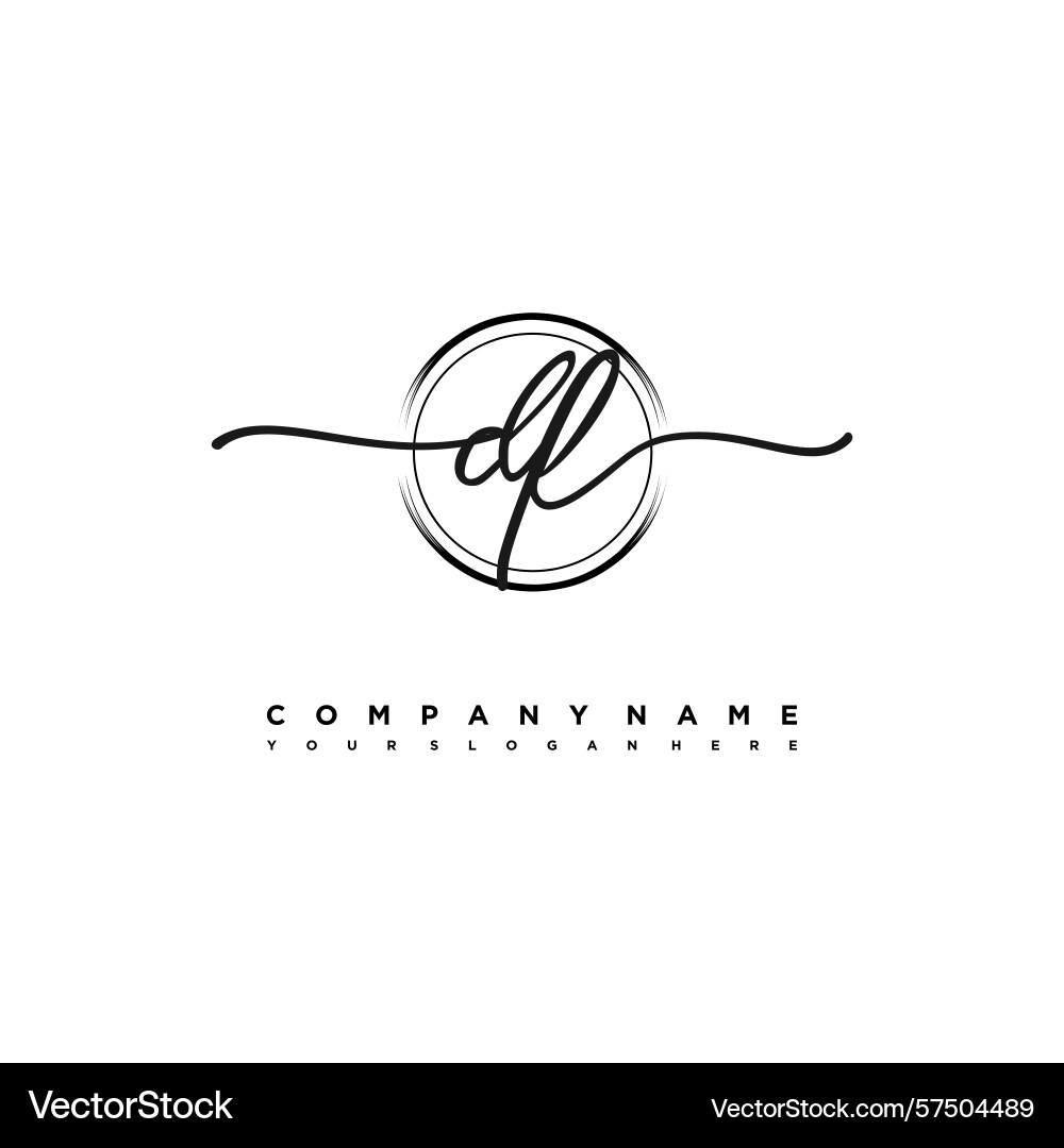 Modern handwriting initial logo df monogram design Modern handwriting initial logo df monogram design Vector Image